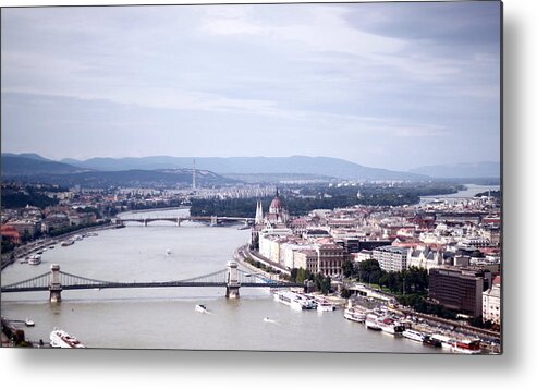 Suspension Bridge Metal Print featuring the photograph Cityscape Of Budapest by Iris Slootheer Photography