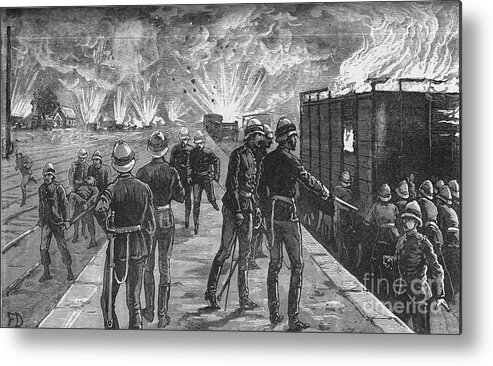 1880-1889 Metal Print featuring the drawing Explosion At Cairo Railway Station by Print Collector