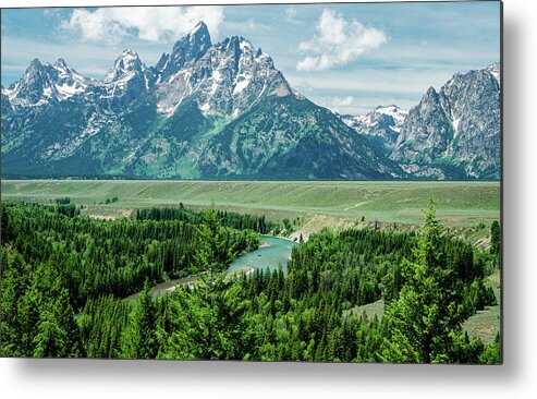 Grand Tetons National Park Metal Print featuring the photograph Overlooking the Snake River by Marcy Wielfaert