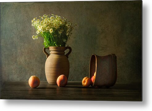 Still Life Metal Print featuring the photograph Peaches by Rong Wei