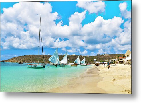 Sailboats Metal Print featuring the photograph Picture Perfect Day for Sailing in Anguilla by Ola Allen