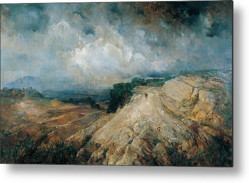 19th Century Art Metal Print featuring the painting Rocky Landscape by Ramon Marti Alsina