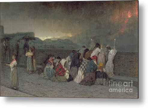 Accident Metal Print featuring the painting The Rain Of Ashes, 1880 by Gioacchino Toma