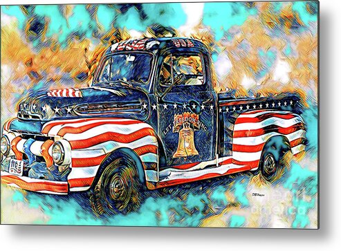 Trucks Metal Print featuring the mixed media Trucking USA 2 by DB Hayes