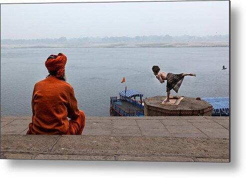 Bathing Ghat Metal Print featuring the photograph Varanasi 3 by Prithul Das