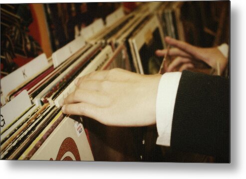 People Metal Print featuring the photograph Vinyl Shopping by Jeannette Rodriguez