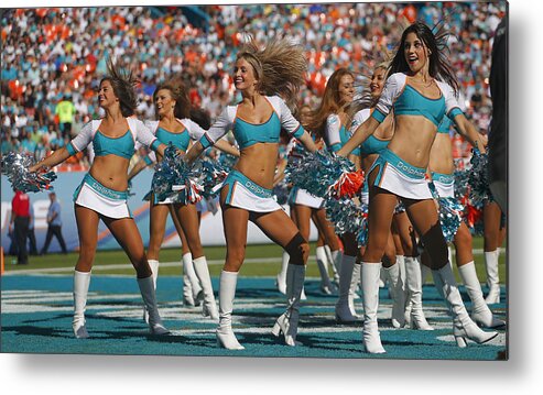 Miami Gardens Metal Print featuring the photograph New York Jets v Miami Dolphins #1 by Chris Trotman
