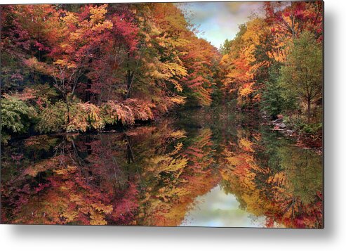 Autumn Metal Print featuring the photograph Foliage Reflections by Jessica Jenney