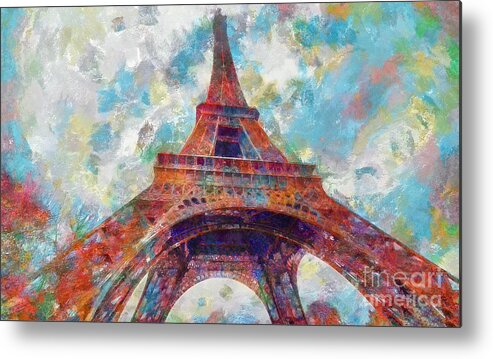 Abstract Eifel Metal Print featuring the photograph Abstract Eifel - Paris France by Stefano Senise