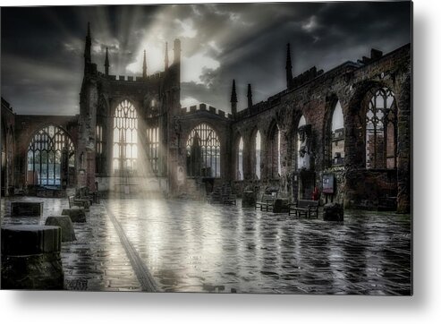  Metal Print featuring the photograph Coventry Cathedral by Remigiusz MARCZAK