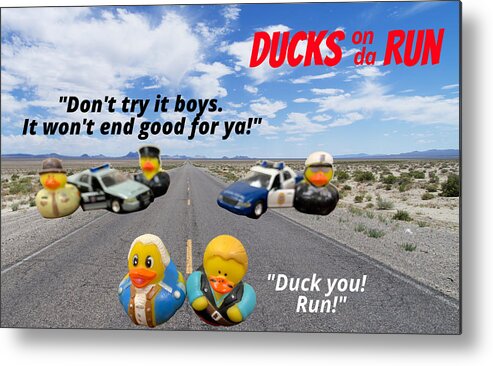 Duck Metal Print featuring the photograph Ducks on da Run by Lee Darnell