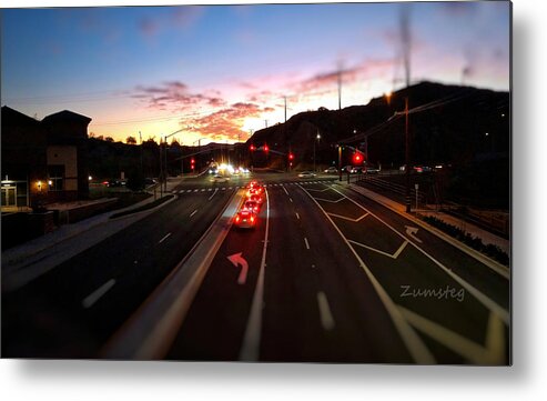 Sunset Metal Print featuring the photograph Evening Traffic by David Zumsteg