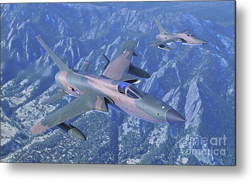 F-105 Metal Print featuring the digital art Flatiron Thuds by Hangar B Productions