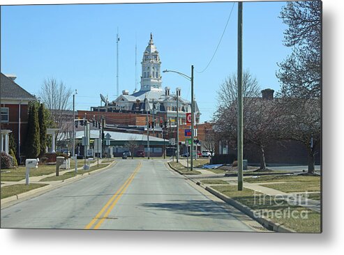 Henry County Courthouse Metal Print featuring the photograph Henry County Courthouse Napoleon Ohio from Woodlawn Avenue 9932 by Jack Schultz