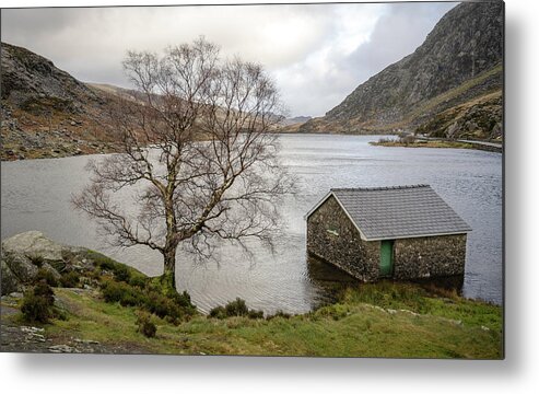 Climbing Metal Print featuring the photograph Llyn Ogwen Boat House by Spikey Mouse Photography