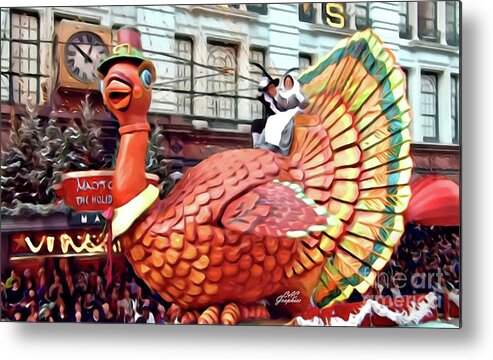Macy's Metal Print featuring the painting Macys Thanksgiving Tom Turkey by CAC Graphics