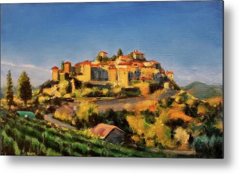 Italy Metal Print featuring the painting Montefioralle by Robert Reeves