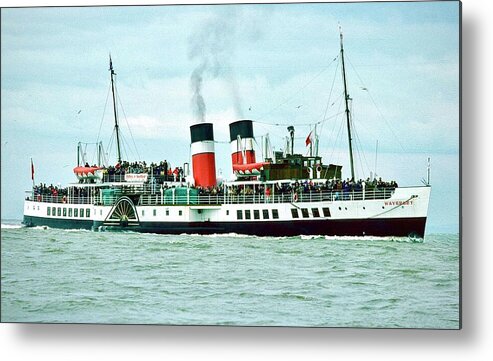  Metal Print featuring the photograph PS Waverley Paddle Steamer 1977 by Gordon James