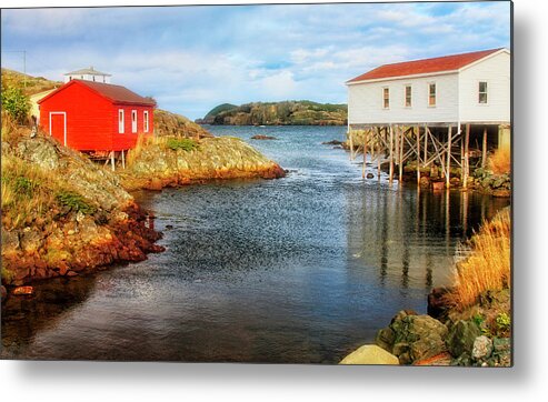 Salvage Metal Print featuring the photograph Salvage Village Newfoundland by Tatiana Travelways