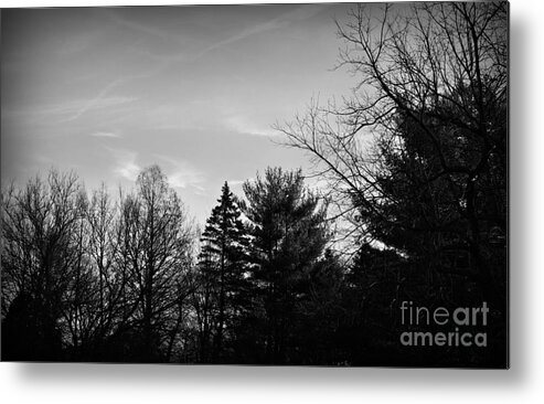 Monochrome Metal Print featuring the photograph Sky Patterns Black and White by Frank J Casella