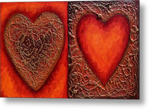 Heart Metal Print featuring the painting Soul Mates by Amanda Dagg