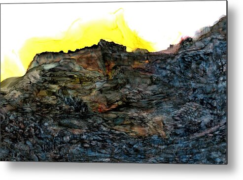 Sunrise Metal Print featuring the painting The ruins at Rattlesnake Ridge by Angela Marinari
