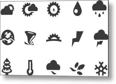 Sunrise Metal Print featuring the drawing Weather Icons by Mystockicons