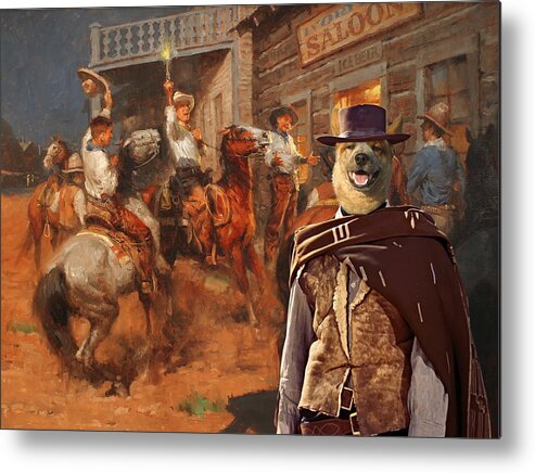 Australian Cattle Dog Metal Print featuring the painting Australian Cattle Dog Art Canvas Print by Sandra Sij