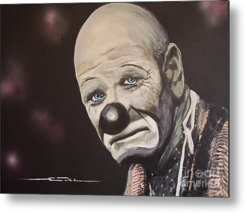 Joey The Clown Metal Print featuring the painting The Clown by Eric Dee