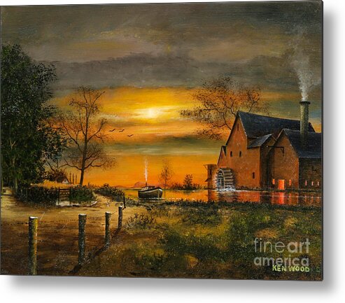 Countryside Metal Print featuring the painting Autumn Gold - English Countryside #2 by Ken Wood