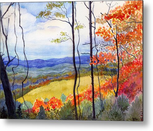 Blue Ridge Mountains West Virginia Metal Print featuring the painting Blue Ridge Mountains of West Virginia by Katherine Miller