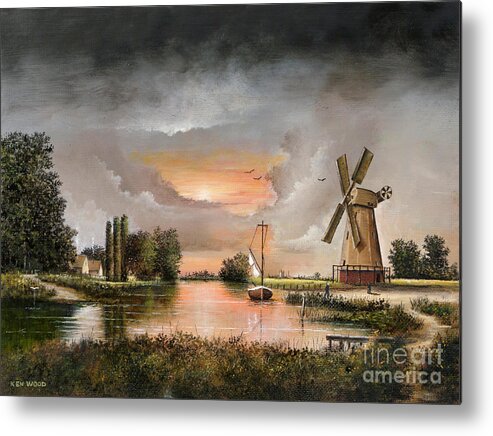Countryside Metal Print featuring the painting Fairhaven Mill - England by Ken Wood