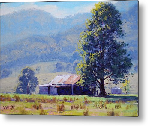 Rural Metal Print featuring the painting Farm Shed #1 by Graham Gercken