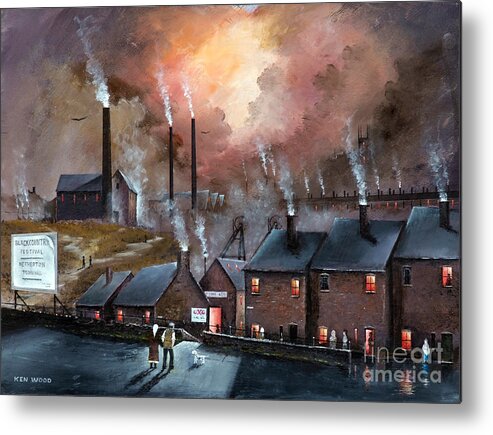 England Metal Print featuring the painting Industry In Netherton, Dudley - England by Ken Wood