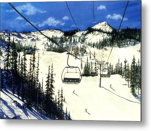 Ski Lift Metal Print featuring the painting Paradise Bowl #2 by Barbara Jewell