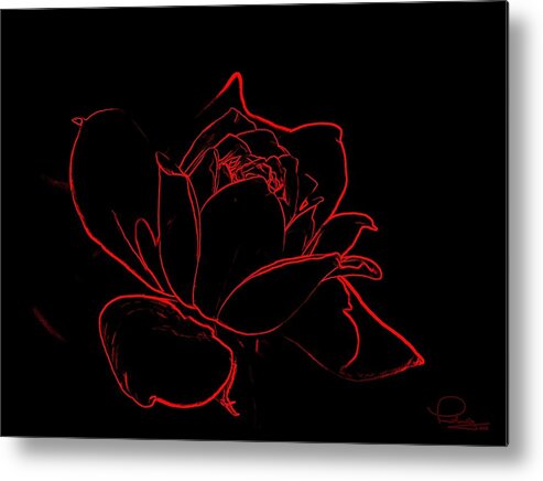 Flower Metal Print featuring the digital art Rose #2 by Ludwig Keck