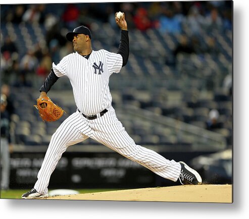American League Baseball Metal Print featuring the photograph Seattle Mariners V New York Yankees #1 by Elsa