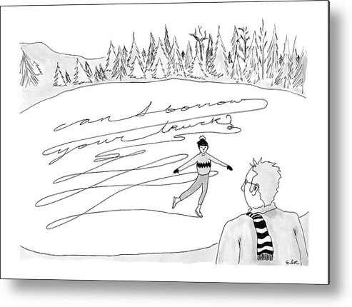 Sports Ice Skating Seasons Winter Autos

(ice Skater Writes Metal Print featuring the drawing New Yorker February 14th, 2005 by Emily S. Hopkins