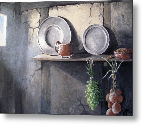 Still Life Metal Print featuring the painting 1642 by Sharon Marcella Marston