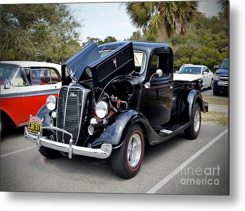 Cars Metal Print featuring the photograph 1937 Ford Pick Up by Kathy Baccari
