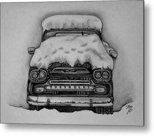 Chevrolet Metal Print featuring the drawing 1959 Chevrolet Apache by Melena Paradee