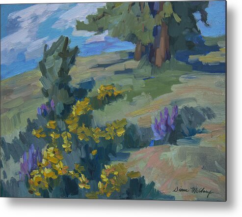 Flowering Meadow Metal Print featuring the painting Flowering Meadow #2 by Diane McClary
