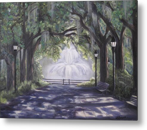  Metal Print featuring the painting Forsythe Park by Roberta Rotunda