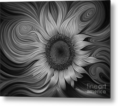Sunflower Metal Print featuring the painting Girasol Dinamico by Ricardo Chavez-Mendez