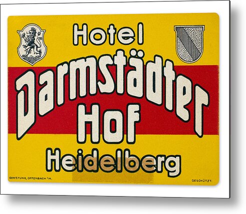 20th Century Metal Print featuring the photograph Luggage Label #2 by Granger
