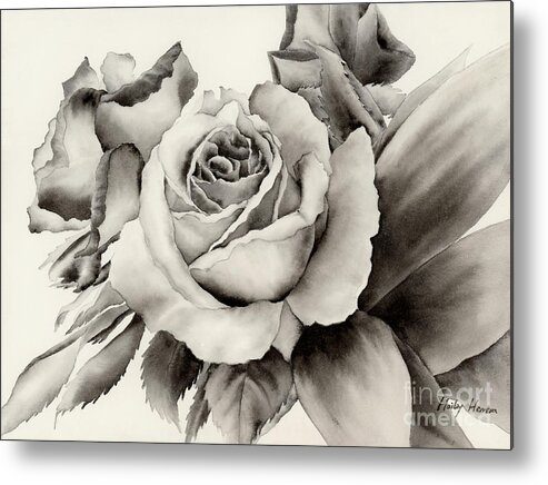 Watercolor Metal Print featuring the painting Rose Bouquet by Hailey E Herrera