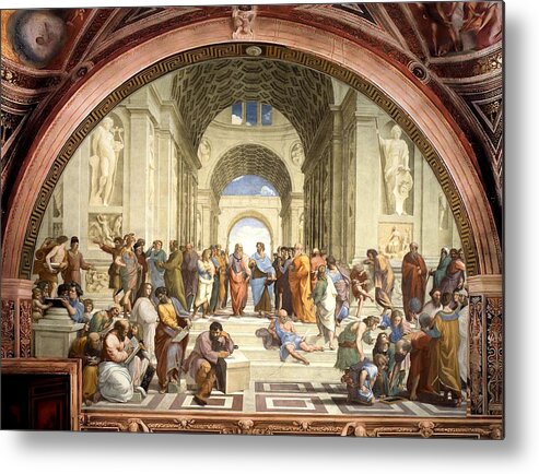 Raphael Metal Print featuring the painting School of Athens by Raphael