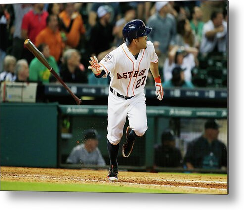People Metal Print featuring the photograph Seattle Mariners V Houston Astros by Scott Halleran