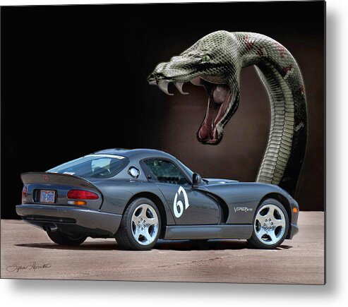 Silver Dodge Viper Metal Print featuring the photograph 2002 Dodge Viper by Sylvia Thornton