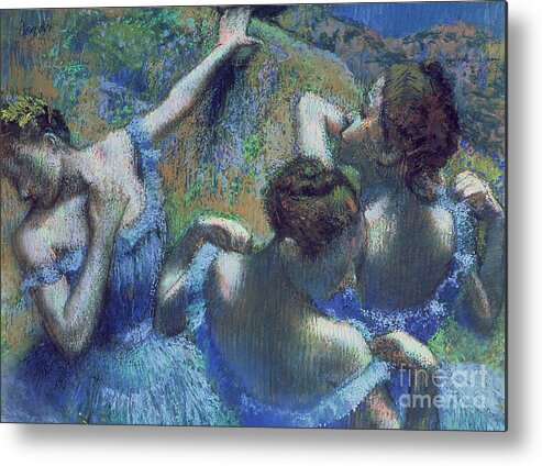 Degas Metal Print featuring the pastel Blue Dancers by Edgar Degas